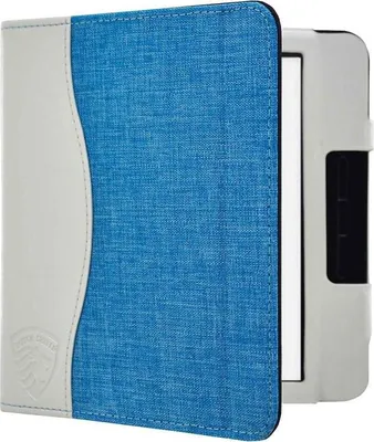 Image de Dutch Shield - Jeans strap Case Housse pour Kobo Libra 2 Ebook - Housse à rabat Ereader Housse de protection blanche, bleue