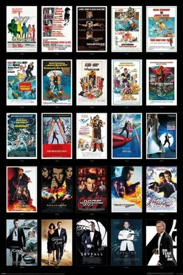 Produktbild von James Bond - Poster "25 Films" PM3765 (91,5 cm x 61 cm x 0,1 cm) (Bunt)