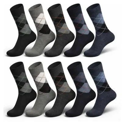 Produktbild von 10 Paar Herren Business Socken – Komfortbund – 80% Baumwolle –  Karo 39-42