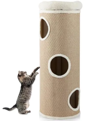 Obrázok produktu pre Škrabadlo pre mačky AG21411NQDE, 113 cm, 3 peliešky, odnímateľná pelieška, hnedá farba