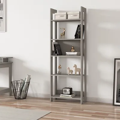 Produktbild von Skye Decor, Hochwertiges Bücherregal, Grau, 64 x 180 x 30 cm | 100% melaminbeschichtete Spanplatte, 18 mm dick | Zahlreiche Regale, Wandmontage möglich, Modernes Design.