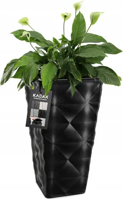 Produktbild von KADAX kvetináč s 3D efektom "Bando", z plastu, kvetináč s vložkou, 40 cm, čierny