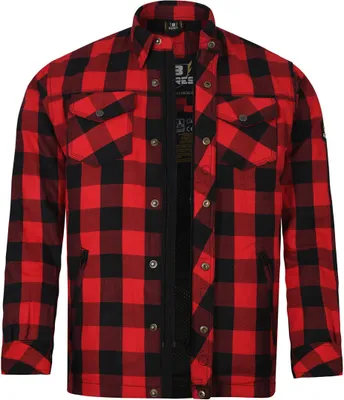 Produktbild von Bores Lumberjack Basic Motorrad Hemd, rot/schwarz, M