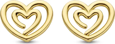 Produktbild von New Bling 9NBG-0262 Gouden Oorknopjes - Dames - Hartjes - 6,0 x 6,9 mm - 14 Karaat - Goud