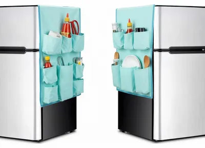 Mini-Kühlschrank-Organizer, 12 Taschen, 35,6 cm, blau