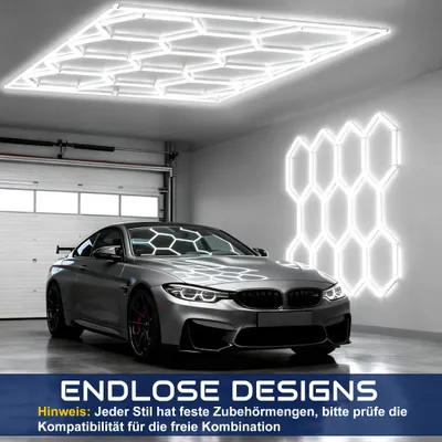 Obrázek produktu pro XMTECH LED Hexagon stropní světlo - 14 panelů s rámem, 6500K bílá, připojitelné, moderní světlo pro sklepy a výstavy