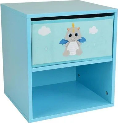 Produktbild von Kindernachttisch mit Schublade, 36 x 33 x 30 cm, Leo der Drache