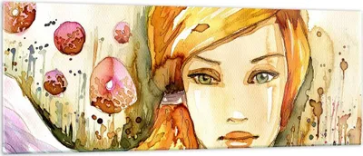 Produktbild von Bilder auf glas - Frau Sommer Blume - 140x50cm - Glasbilder - Wandbilder - Kunstdruck - zum Aufhängen bereit - Wanddekoration aus Glas - Glas Bilder - Wandbild auf Glas - Einteilig - GAB140x50-3538
