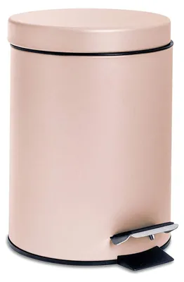Imagen del producto de Contenedor para pedales de 3 litros, color rosa mate, con recipiente interior, para baño