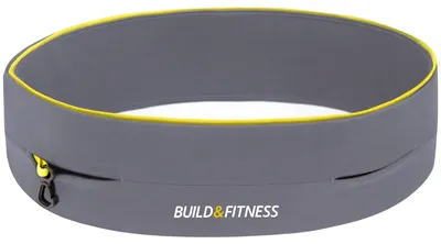 Produktbild von Laufgürtel Hüfttasche Lauftasche - Vier Fächer - Elastisch - Gelb - Für Joggen und Fitness