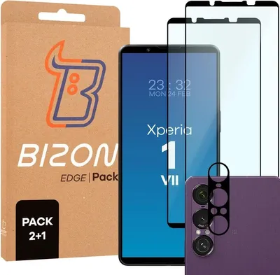 Produktbild von BIZON Edge Pack 2x Bildschirmglas + Kameraglas Sony Xperia 1 VII