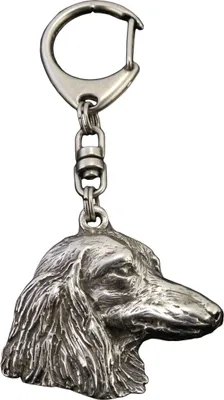 Zdjęcie produktu dla Jamnik szorstkowłosy - posrebrzany brelok do kluczy z psem, ozdoba torebki, zawieszka do plecaka marki Art-Dog