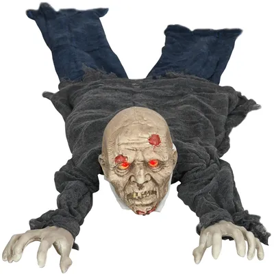 Produktbild von Halloween-Dekoration Zombie, LED-Augen, heult und kriecht, Geräusch- & Bewegungssensor, batteriebetrieben, 159 cm