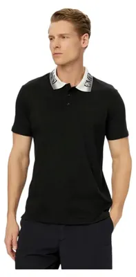 Image de Polo pour homme EMPORIO ARMANI, polo à manches courtes avec col et boutons, 100 % coton, référence EM000571 AF20432, taille M, 100 % coton