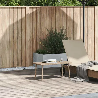 Immagine prodotto di Tavolino da Giardino Rettangolare Beige 80x40x37 cm Polyrattan
