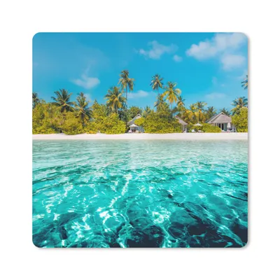 Produktbild von MuchoWow® Mauspad Mousepad Strand - Palmen - Meer 30x30 cm - Mousepads - Maus Mat - Pad - Mausunterlage - Gaming