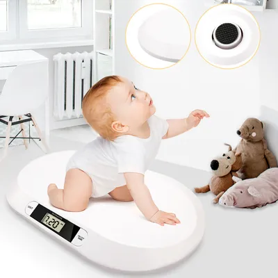 Image de TolleTour Pèse-bébé multi-fonctions Pèse-bébé d'allaitement Pèse-bébé numérique pour enfants Capacité de charge, pèse-bébé pour animaux Affichage LED Surface incurvée, fonction de tare et de maintien