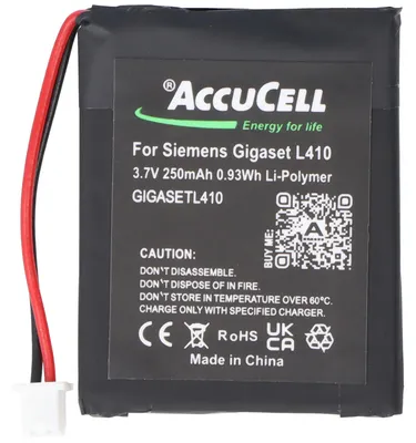 Obrázok produktu pre Batéria vhodná pre Siemens Gigaset L410 Batéria S30852-D2240-X1 V30145-K1310-X448 3,7 V 250 mAh