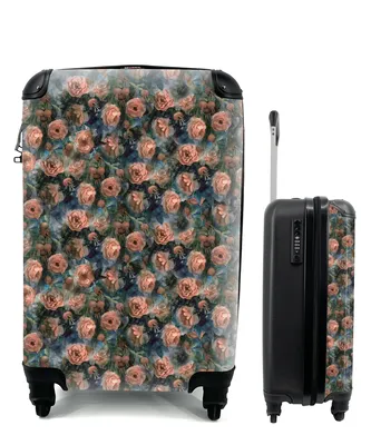 Produktbild von MuchoWow® Koffer Handgepäck Trolley Rollkoffer Kleine Reisekoffer mit 4 Rollen - Rosen - Aquarell - Rosa - Cabin Size < 55x40x23 cm & 55x40x20 cm - Fotokoffer - Kabinenkoffer - Boardgepäck - Reise-Box - Reisekoffer - Reisegepäck - Koffer mit Bild - Trolley für Kinder