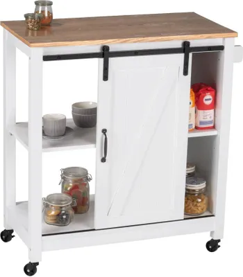 Imagen del producto de Carrito de cocina WENKO, estilo "Landhaus", estante para servir, carrito con ruedas, carro auxiliar, para organizar el baño