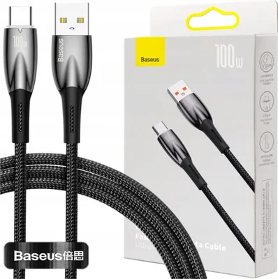 Image de Câble Usb Do Usb-C Baseus Glimmer, 100W, 1M (Czarny)
