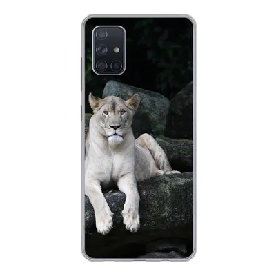 Produktbild von MuchoWow® Handyhülle Schutzhülle Hülle für Samsung Galaxy A71 Löwe - Wilde Tiere - Porträt Silikon Softcase Handy Hülle - Kartenbesitzer