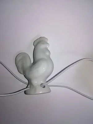 Produktbild von Porzellan Tropfenfänger Hahn, weiß, für Kaffee- oder Teekannen, Figur Tier, Hähne