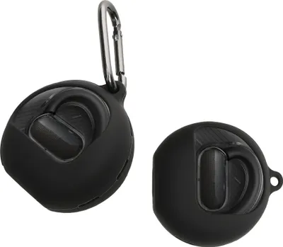 Produktbild von kwmobile Schutzhülle für Anker Soundcore V40i Hülle - TPU Silikon Case für Kopfhörer Ladecase - stoßfestes Cover mit Karabiner - Schwarz