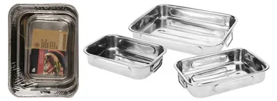 Image de Set 3 Plateaux Acier Inox Durabilité & Polyvalence - Excellent Houseware
