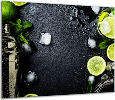 Produktbild von Herdabdeckplatten Glaskeramikkochfeld-Abdeckung Spritzschutz Glas 60x52cm Obst