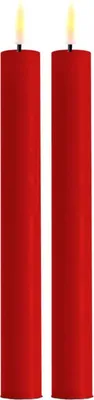 Produktbild von Deluxe Homeart LED Kerze Rot Stabkerze mit Timerfunktion 24 cm
