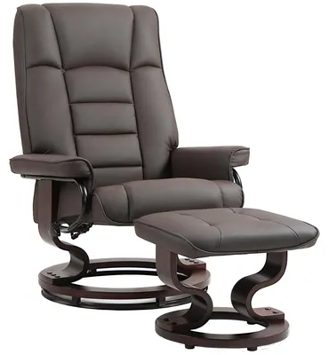 Image de Fauteuil relax rembourré, fauteuil inclinable avec structure en bois