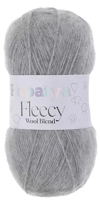 100g Papatya Fleecy Kuschelgarn 20% Wolle veredelt Oeko-Tex Häkelgarn Strickgarn grau meliert