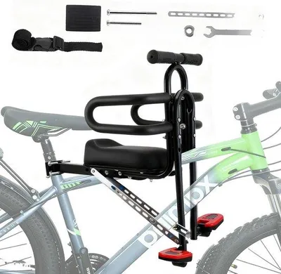 Productafbeelding van Kinderfietsstoel - Voorzitje Fiets - Samen Fietsen - Universele Montage - 1-5 Jaar - Zwart