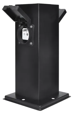 Produktbild von Solight Gartenpfosten IP44, Edelstahl, 2 Steckdosen, Prisma, schwarz PG11B