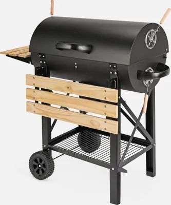 Produktbild von sweeek - Amerikanischer Smoker Holzkohlegrill - Schwarz