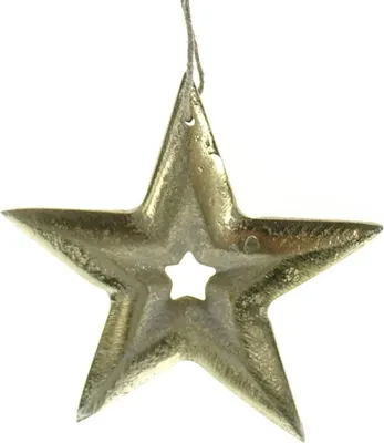 Produktbild von Riffelmacher Weihnachtsanhänger Stern im Stern Goldfarben Ø 10 cm - Aluminium