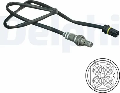 Produktbild von DELPHI Lambdasonde passend für MERCEDES-BENZ C-Klasse Limousine (W204) Beheizt 919mm ES20174-12B1