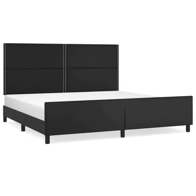 Produktbild von vidaXL Bettgestell mit Kopfteil Schwarz 200x200 cm Kunstleder