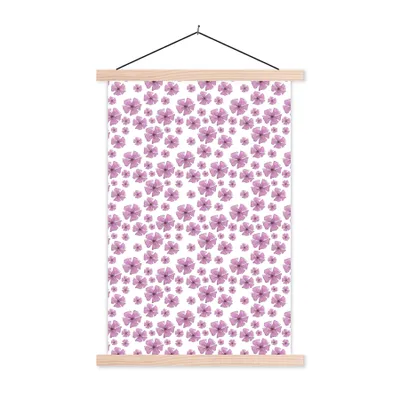 Obrázek produktu pro MuchoWow® Textilní plakát - Květiny - Sakura - růžová - 40x60cm - S hnědými lamelami