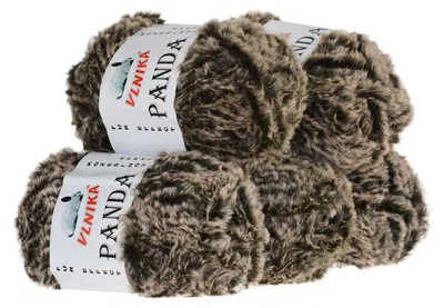 Zdjęcie produktu dla Wełna do robótek ręcznych Panda, sztuczny futerko, 500g, wełna do robótek, miękka wełna, pluszowa wełna - wybór koloru, kolor: 153, czarny beż