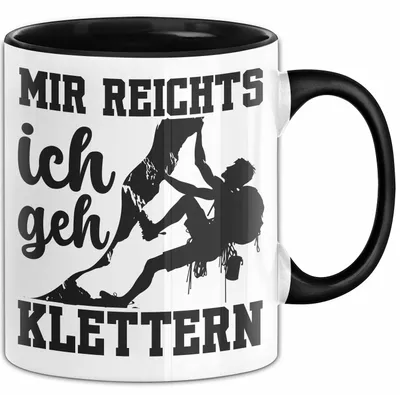 Produktbild von Mir Reichts Ich Geh Klettern Tasse Geschenk Für Kletterer Kaffee-Becher (Schwarz)