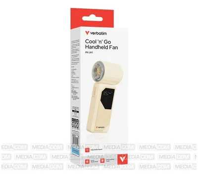 Produktbild von Verbatim Cool 'n' Go AirJet Handventilator Silber/Weiß Li-Ion