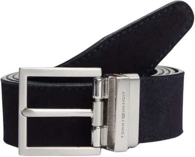 Obrázok produktu pre Pánsky kožený opasok Tommy Hilfiger, model Hudson, šírka 3,5 cm, obojstranný, čierna farba, dĺžka 100 cm