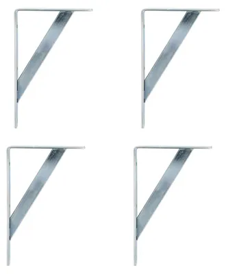 Produktbild von Amig - 4er-Pack Regalhalterungen Farbe Silber | Regalwinkel 200 x 125 mm | Robus
