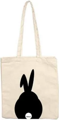 Obrázek produktu pro teNeues Stofftasche mit Hase und geknicktem Ohr Motiv, hochwertig & umweltfreundlich