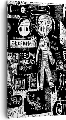 Produktbild von Bild auf Leinwand - Leinwandbild - Graffiti modern - 45x80cm - Wand Bild - Wanddeko - Wandbilder - Leinwanddruck - Bilder - Kunstdruck - Wanddekoration - Leinwand bilder - Wandkunst - PA45x80-3587