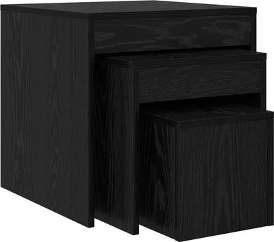 Produktbild von Couchtisch 3 pcs Schwarz Eichen-Optik Holzwerkstoff