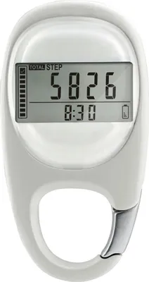 Produktbild von 3D Schrittzähler mit Clip, Einfacher Walking Schrittzähler mit Großer LCD-Anzeige, Verfolgen Sie Schritte Kilometer und verbrannte Kalorien, Weiß