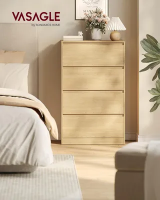 Obrázek produktu pro Komoda VASAGLE, úložná skříňka, se 4 zásuvkami, do ložnice, 40 x 60 x 97,4 cm, moderní, žlutá